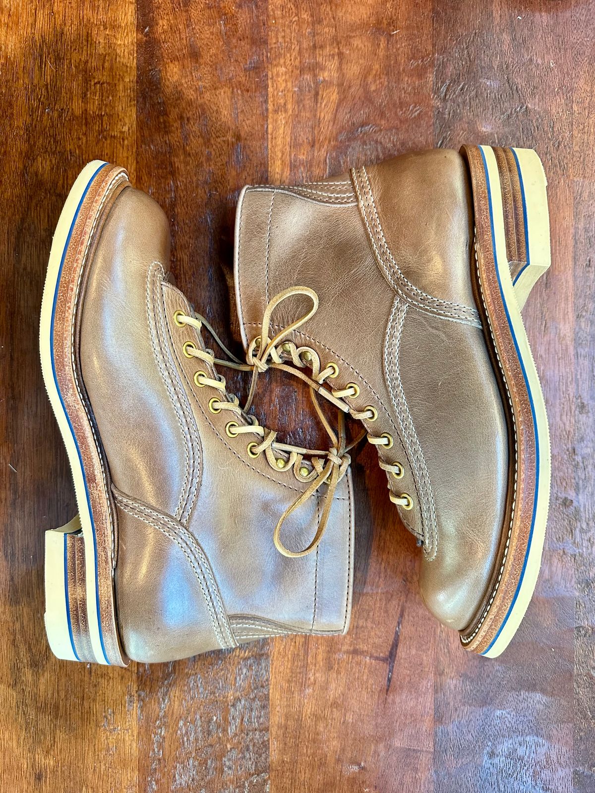 Photo by Suited_n_Booted on May 23, 2026 of the John Lofgren Donkey Puncher Boots in Horween natural CXL.