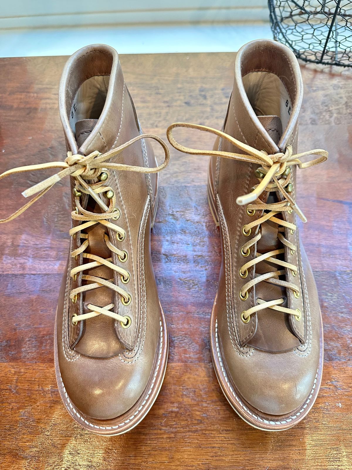 Photo by Suited_n_Booted on May 23, 2026 of the John Lofgren Donkey Puncher Boots in Horween natural CXL.