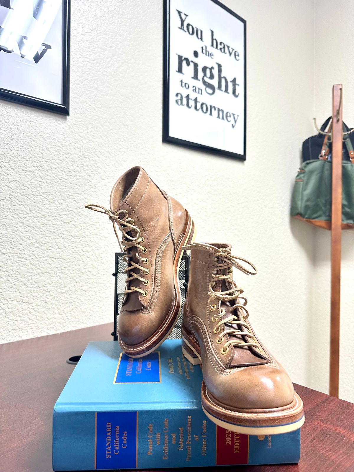 Photo by Suited_n_Booted on June 16, 2026 of the John Lofgren Donkey Puncher Boots in Horween natural CXL.