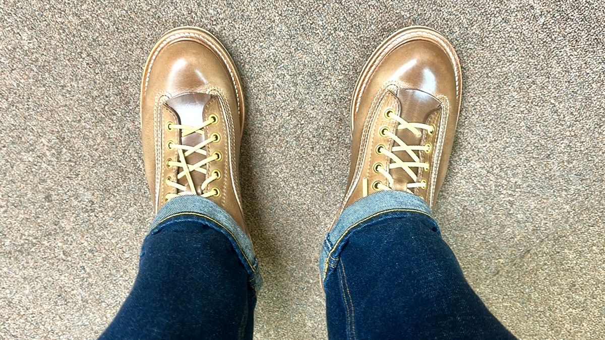 Photo by Suited_n_Booted on June 16, 2026 of the John Lofgren Donkey Puncher Boots in Horween natural CXL.
