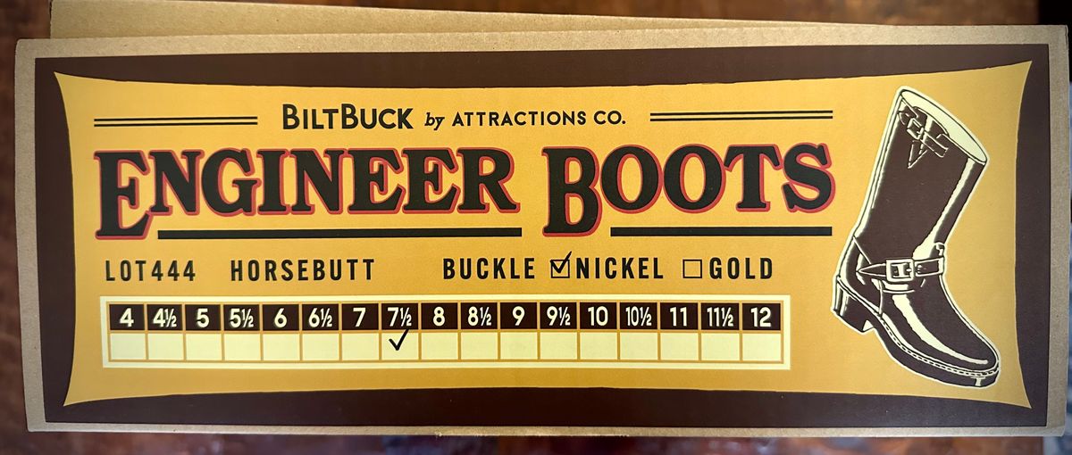 Photo by Suited_n_Booted on July 1, 2026 of the Attractions BILTBUCK Lot 444 in Brown Italian Horsebutt.