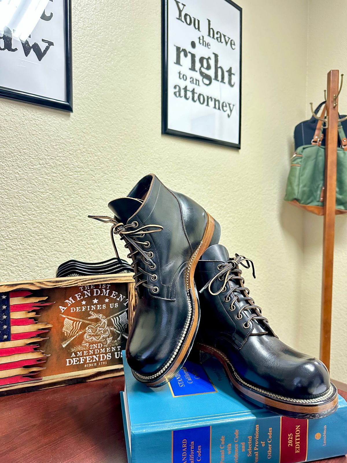 Photo by Suited_n_Booted on March 26, 2026 of the Viberg Service Boot in Horween Black Teacore Chromexcel.