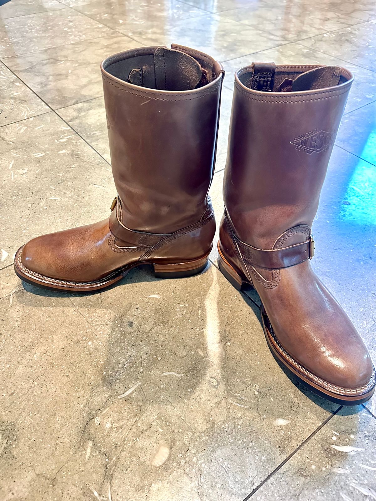 Photo by Suited_n_Booted on June 15, 2026 of the Wesco Mister Lou in Horween Natural Chromexcel.