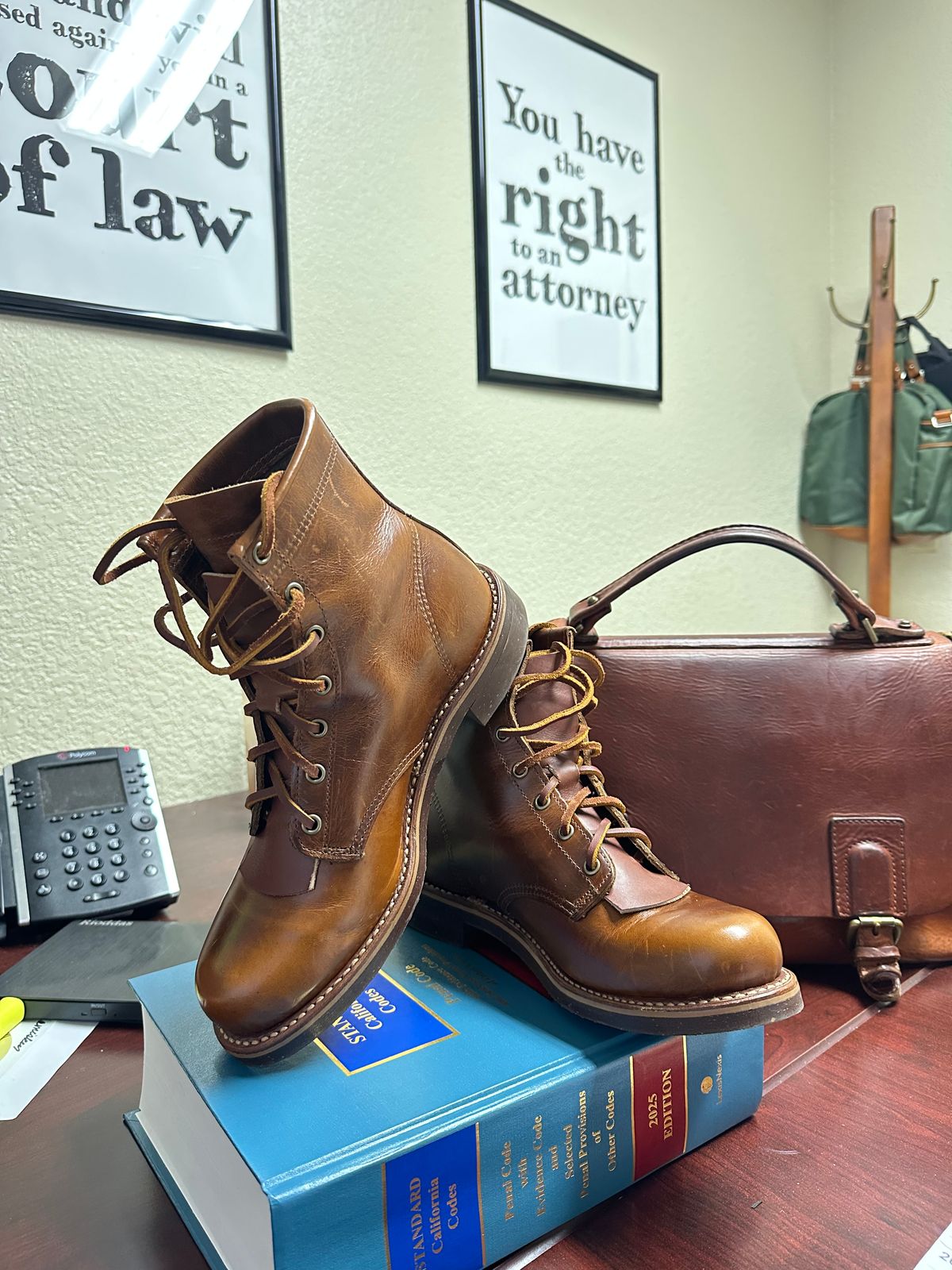 Photo by Suited_n_Booted on February 9, 2026 of the Schott Bros NYC 6” Service Boot in Brown US Steerhide.