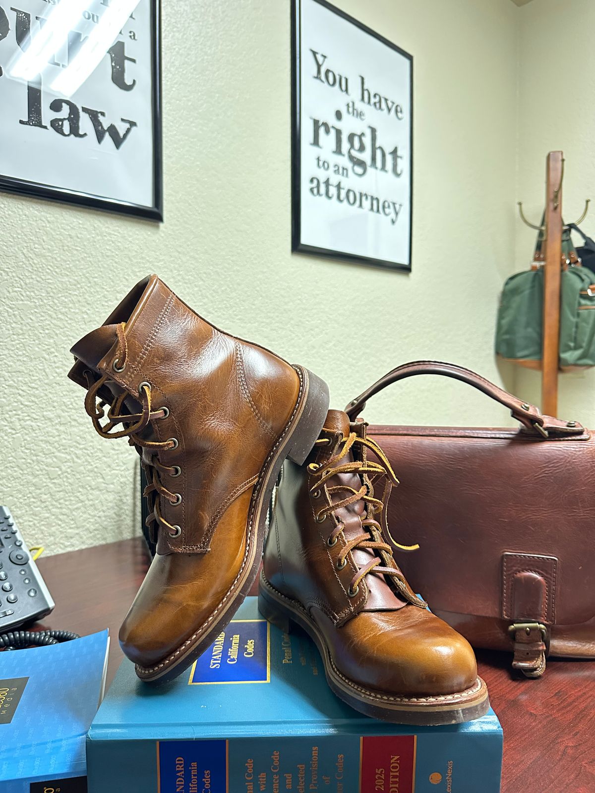 Photo by Suited_n_Booted on February 17, 2026 of the Schott Bros NYC 6” Service Boot in Brown US Steerhide.