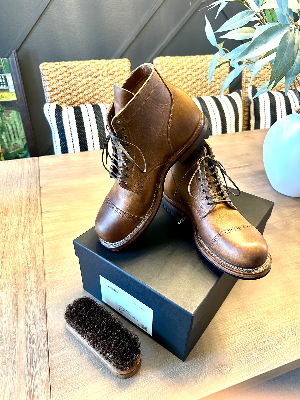Photo by peachcobbler on January 30, 2026 of the Viberg Service Boot BCT in Horween Natural Cypress.