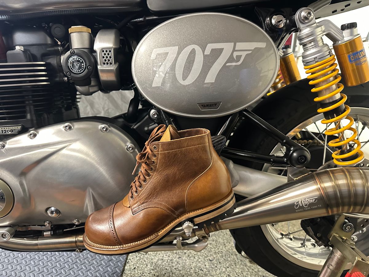 Photo by Suited_n_Booted on February 13, 2026 of the Viberg Service Boot BCT in Horween Natural Cypress.