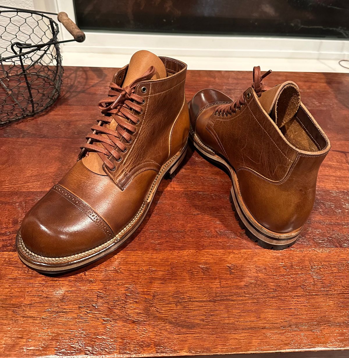 Photo by Suited_n_Booted on February 24, 2026 of the Viberg Service Boot BCT in Horween Natural Cypress.