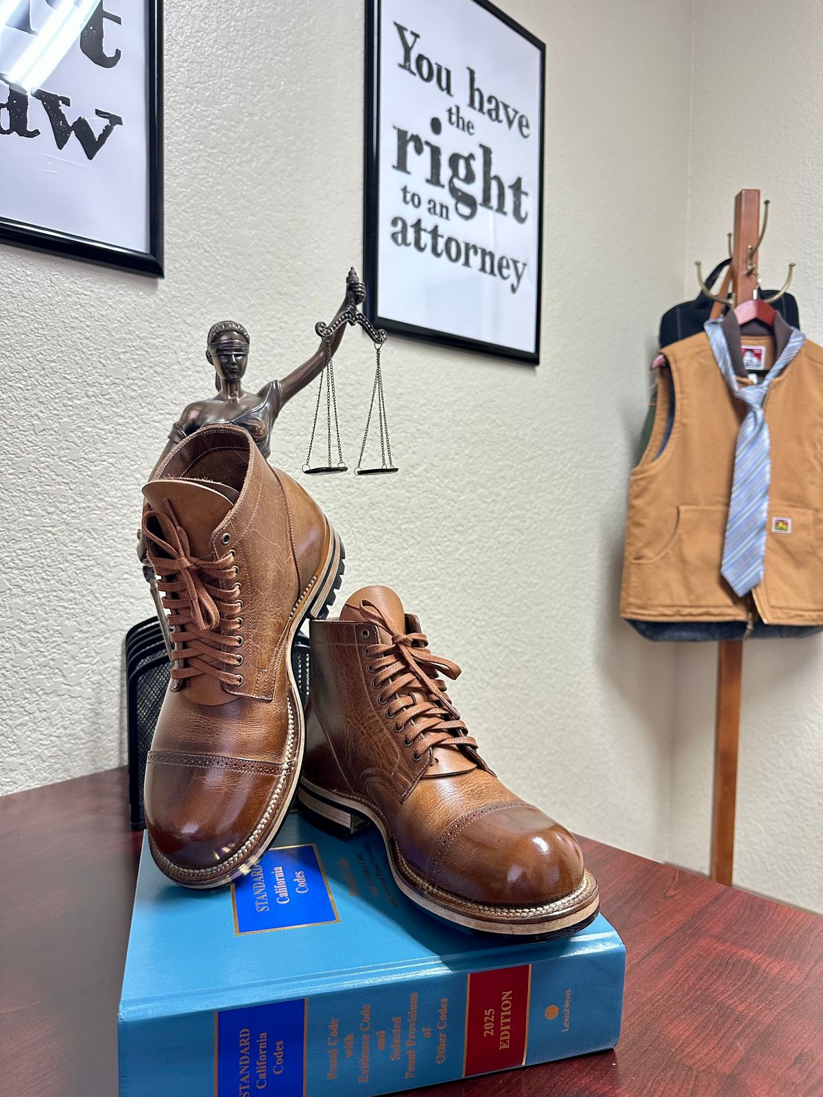 Photo by Suited_n_Booted on March 30, 2026 of the Viberg Service Boot BCT in Horween Natural Cypress.