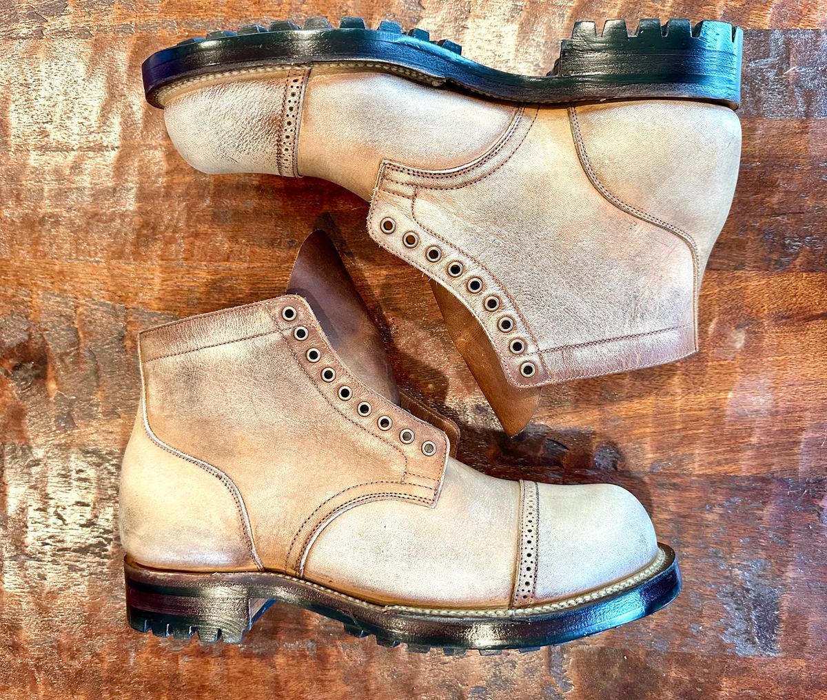Photo by Suited_n_Booted on June 17, 2026 of the Viberg Service Boot BCT in Horween Natural Cypress to Custom OD Green!.