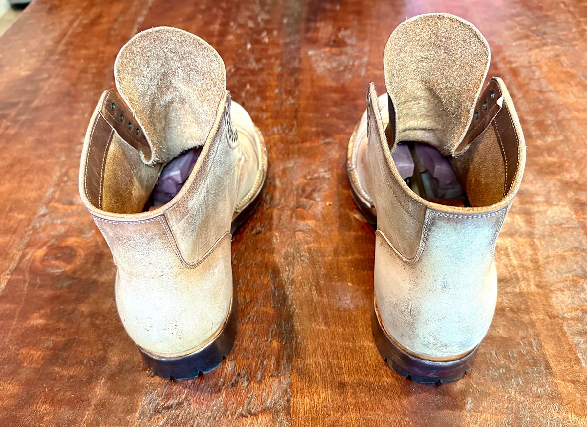 Photo by Suited_n_Booted on June 17, 2026 of the Viberg Service Boot BCT in Horween Natural Cypress to Custom OD Green!.