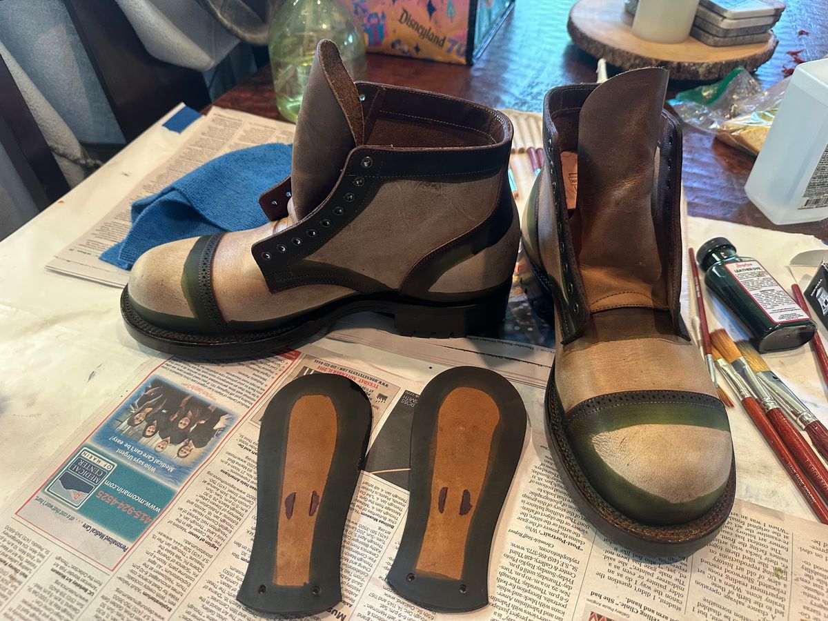 Photo by Suited_n_Booted on June 18, 2026 of the Viberg Service Boot BCT in Horween Natural Cypress to Custom OD Green!.