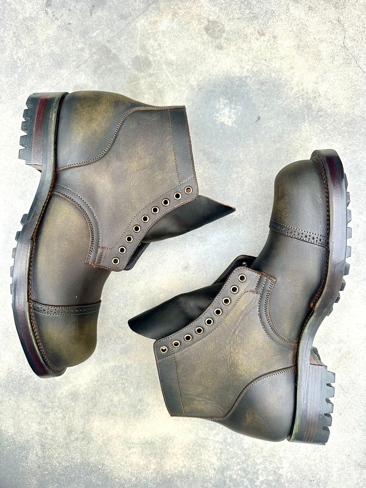 Photo by Suited_n_Booted on June 18, 2026 of the Viberg Service Boot BCT in Horween Natural Cypress to Custom OD Green!.