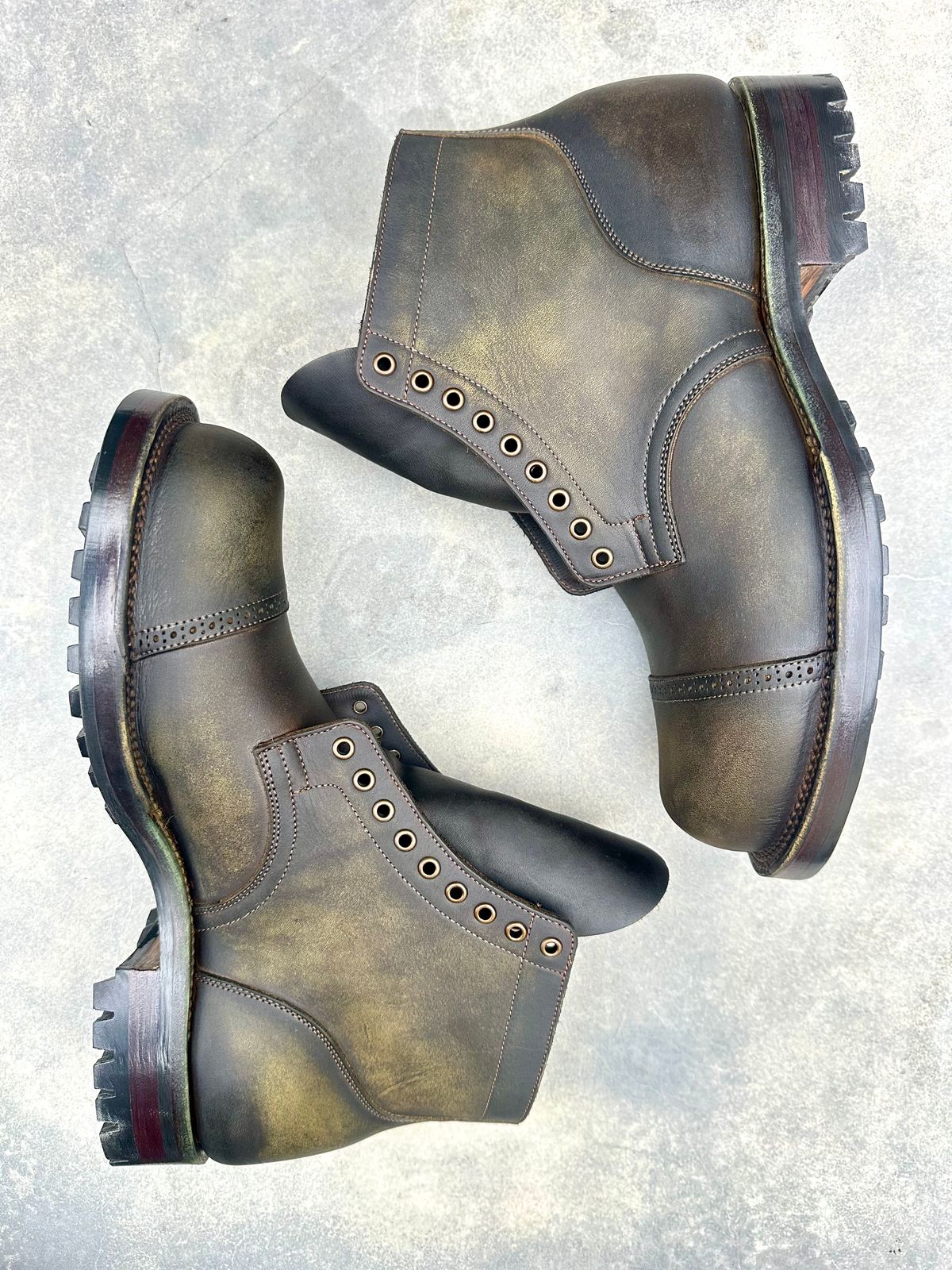 Photo by Suited_n_Booted on June 18, 2026 of the Viberg Service Boot BCT in Horween Natural Cypress to Custom OD Green!.