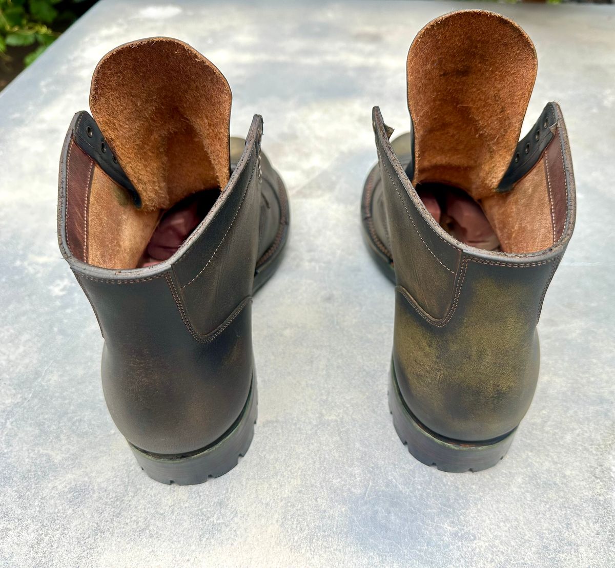 Photo by Suited_n_Booted on June 18, 2026 of the Viberg Service Boot BCT in Horween Natural Cypress to Custom OD Green!.