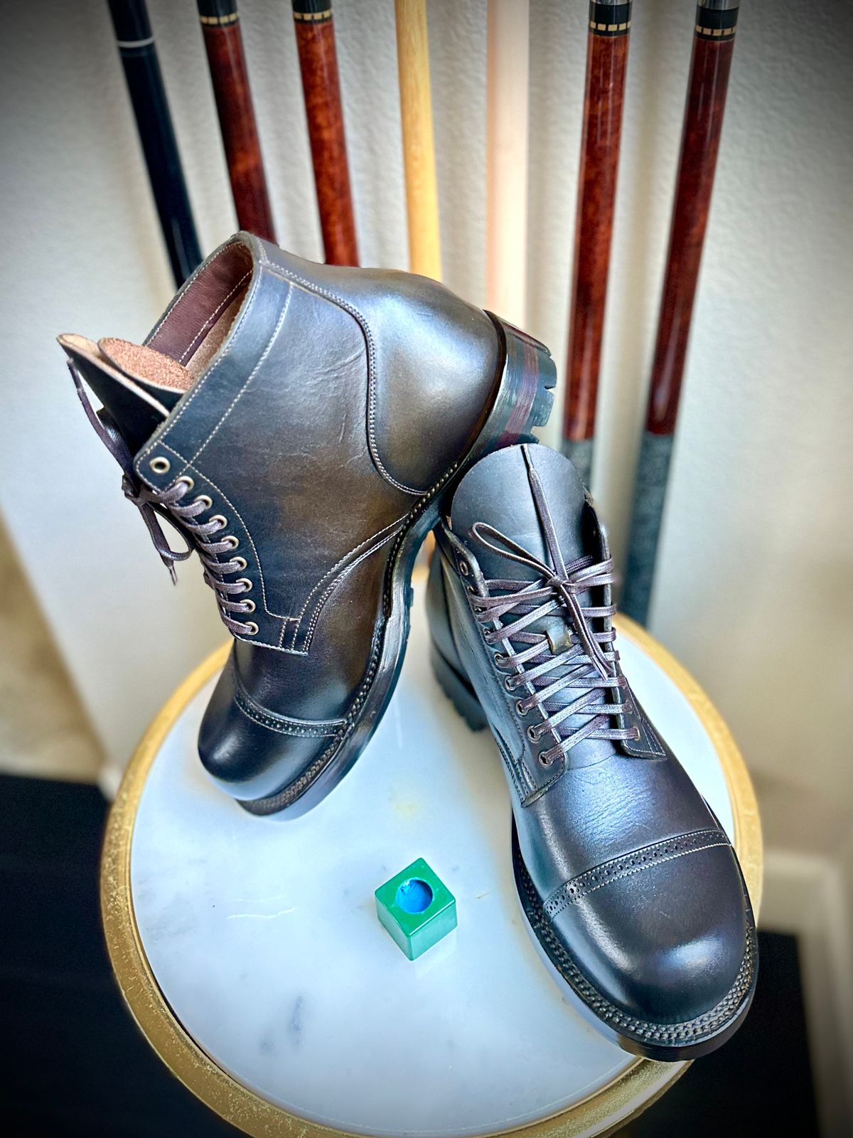 Photo by Suited_n_Booted on June 19, 2026 of the Viberg Service Boot BCT in Horween Natural Cypress to Custom OD Green!.