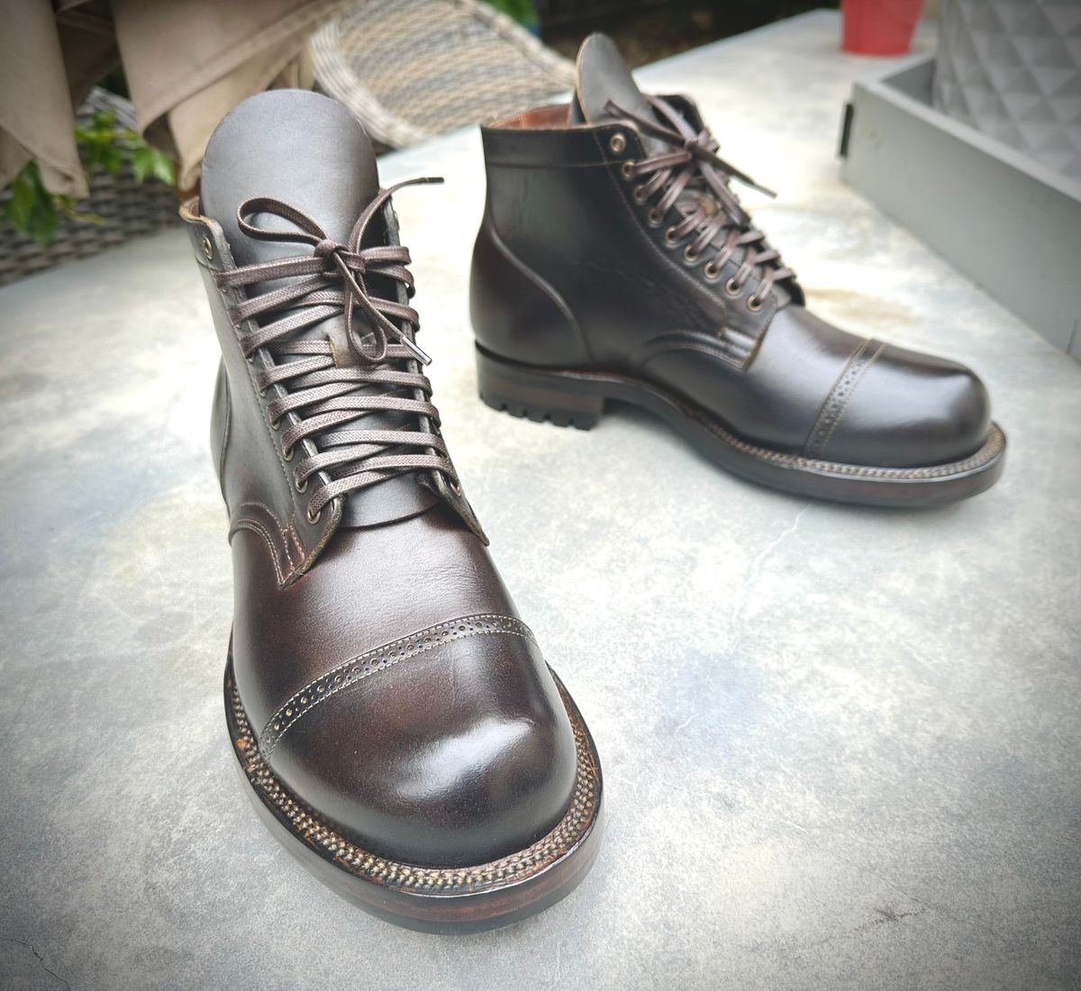 Photo by Suited_n_Booted on June 19, 2026 of the Viberg Service Boot BCT in Horween Natural Cypress to Custom OD Green!.