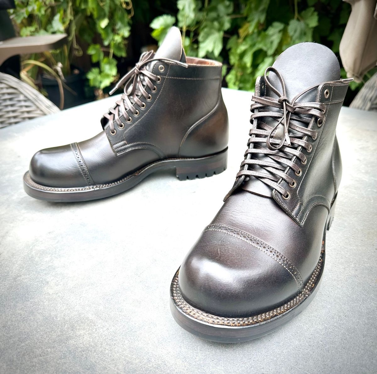 Photo by Suited_n_Booted on June 19, 2026 of the Viberg Service Boot BCT in Horween Natural Cypress to Custom OD Green!.