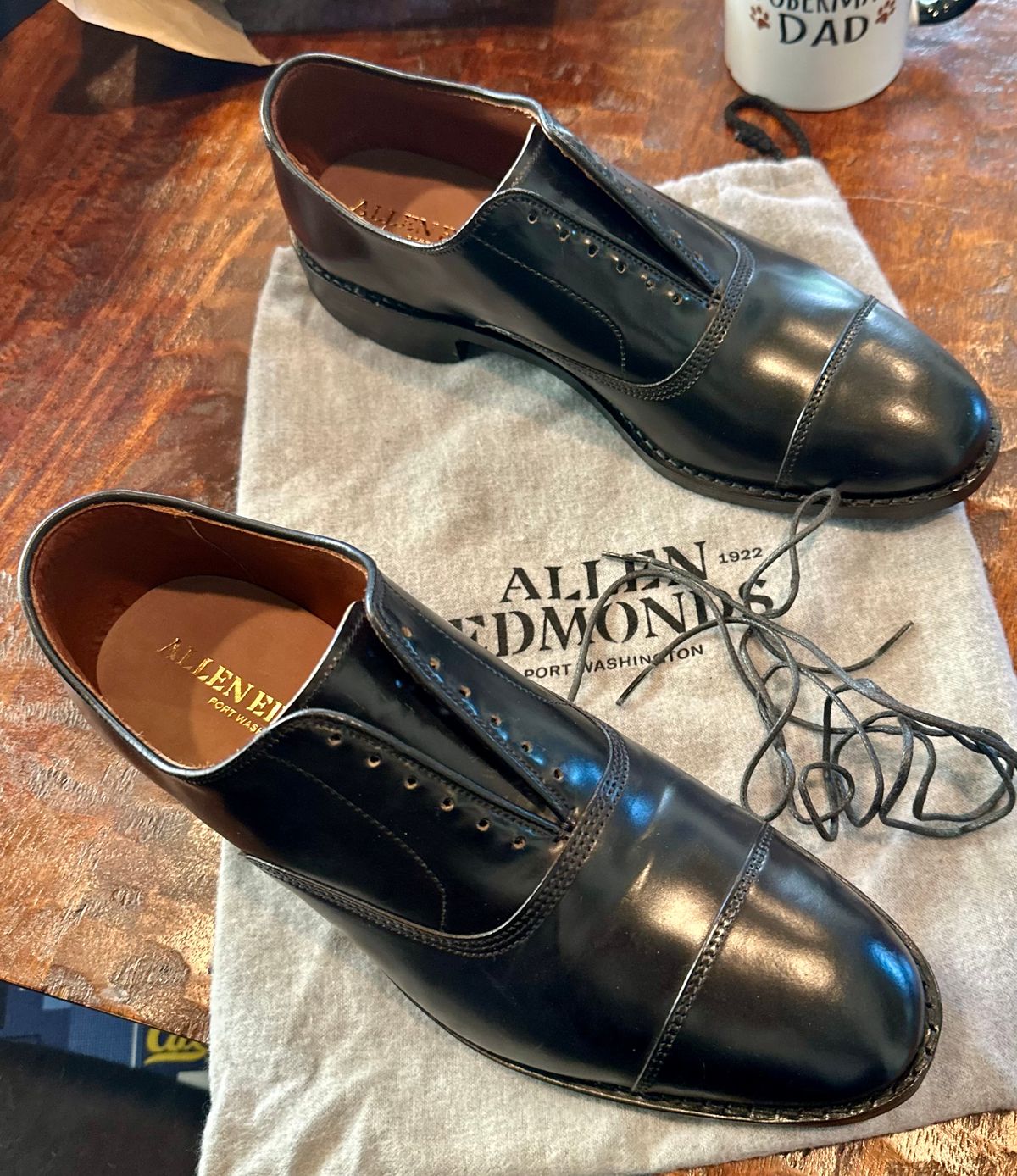 Photo by Suited_n_Booted on June 4, 2026 of the Allen Edmonds Park Avenue in Horween Black Shell Cordovan.