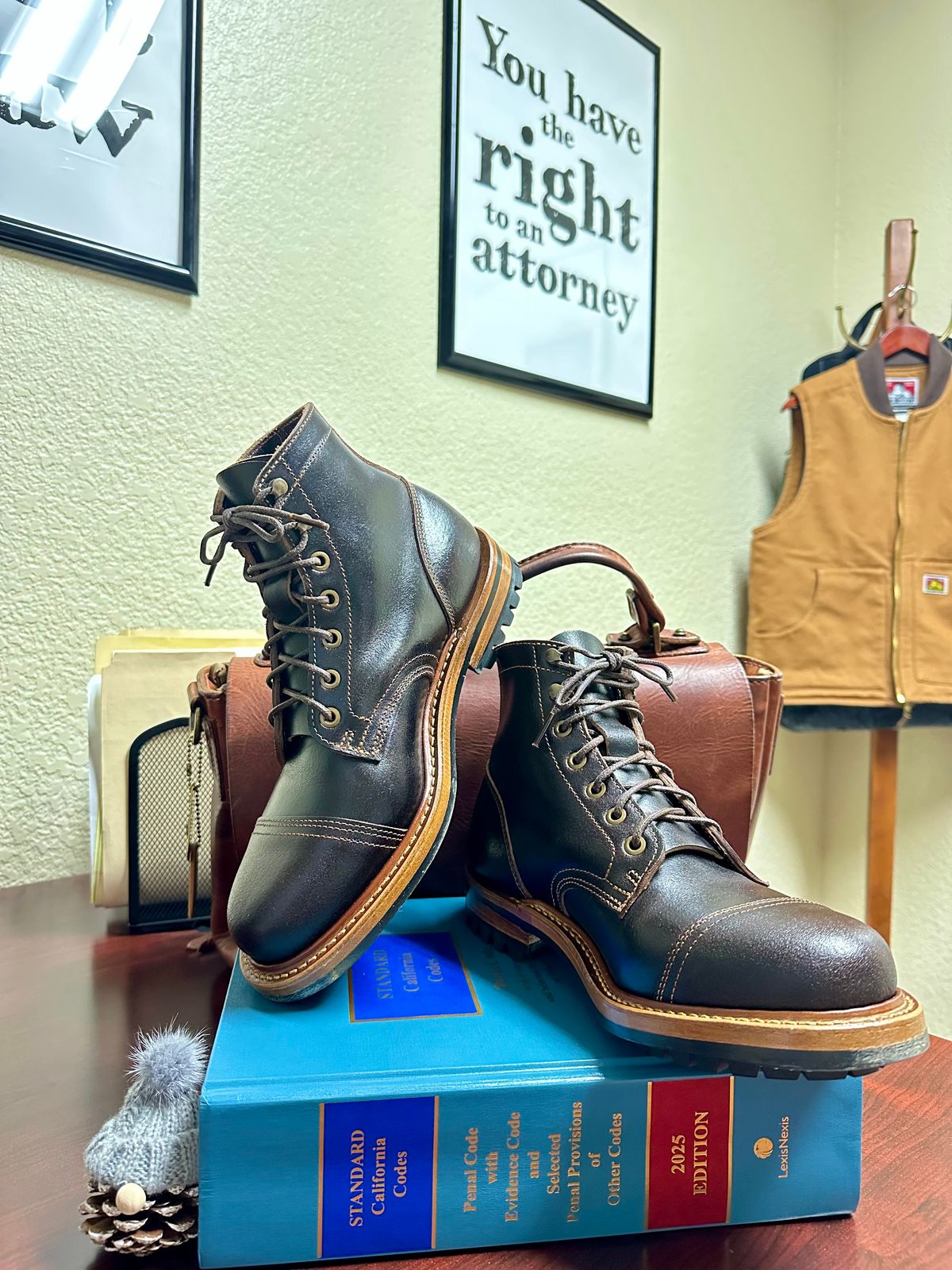 Photo by Suited_n_Booted on March 10, 2026 of the Truman Boot Co. 6” Service Boot (Cap Toe) in Horween Java Waxed Flesh.