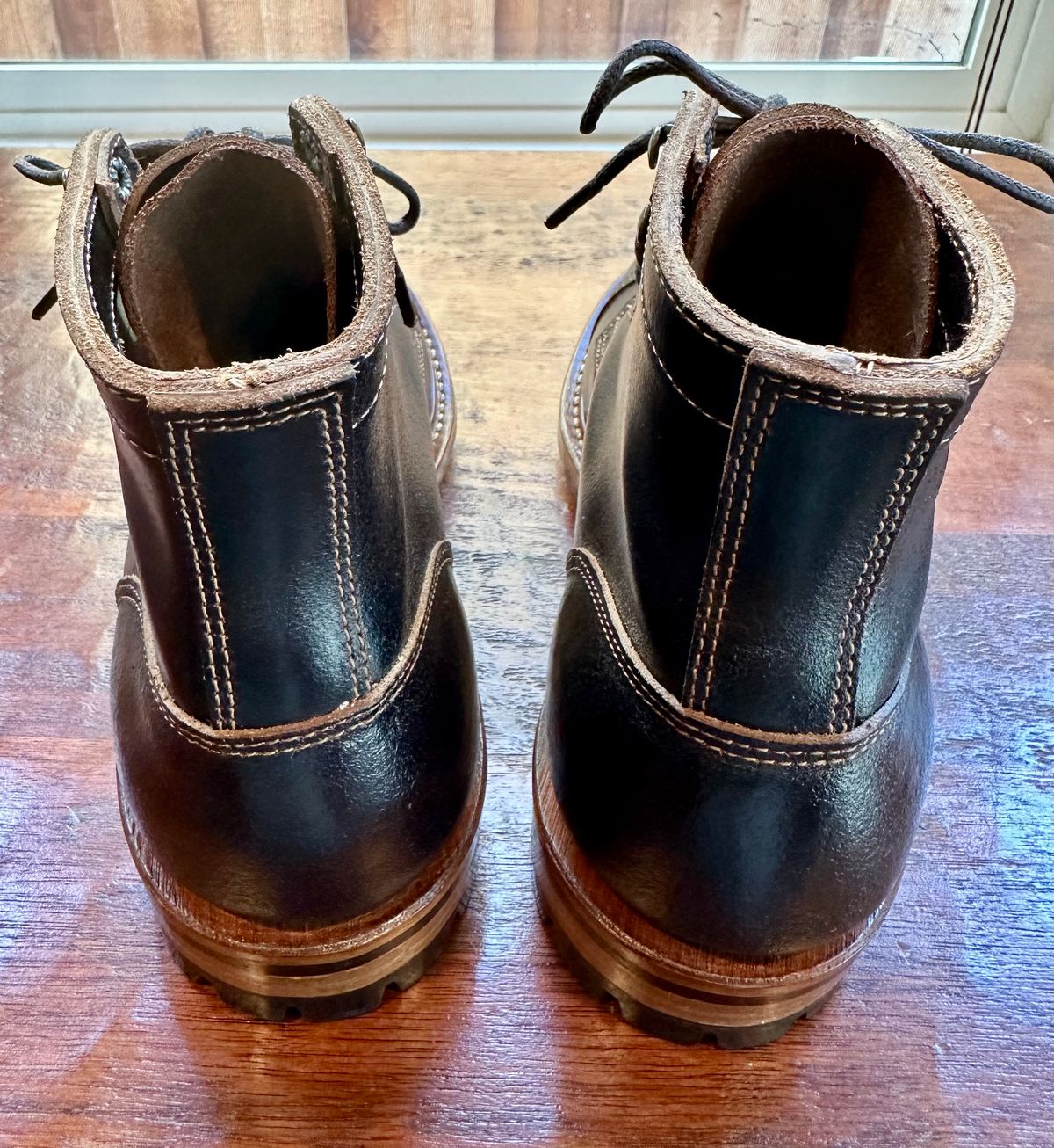 Photo by Suited_n_Booted on June 22, 2026 of the Truman Boot Co. 6” Service Boot (Cap Toe) in Horween Java Waxed Flesh.