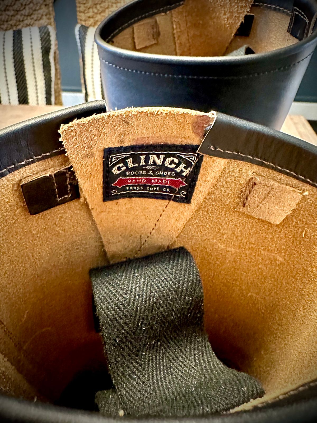 Photo by Suited_n_Booted on June 8, 2026 of the Clinch Engineer Boots 11-Inch Height in Degermann Black Gustave Cowhide.