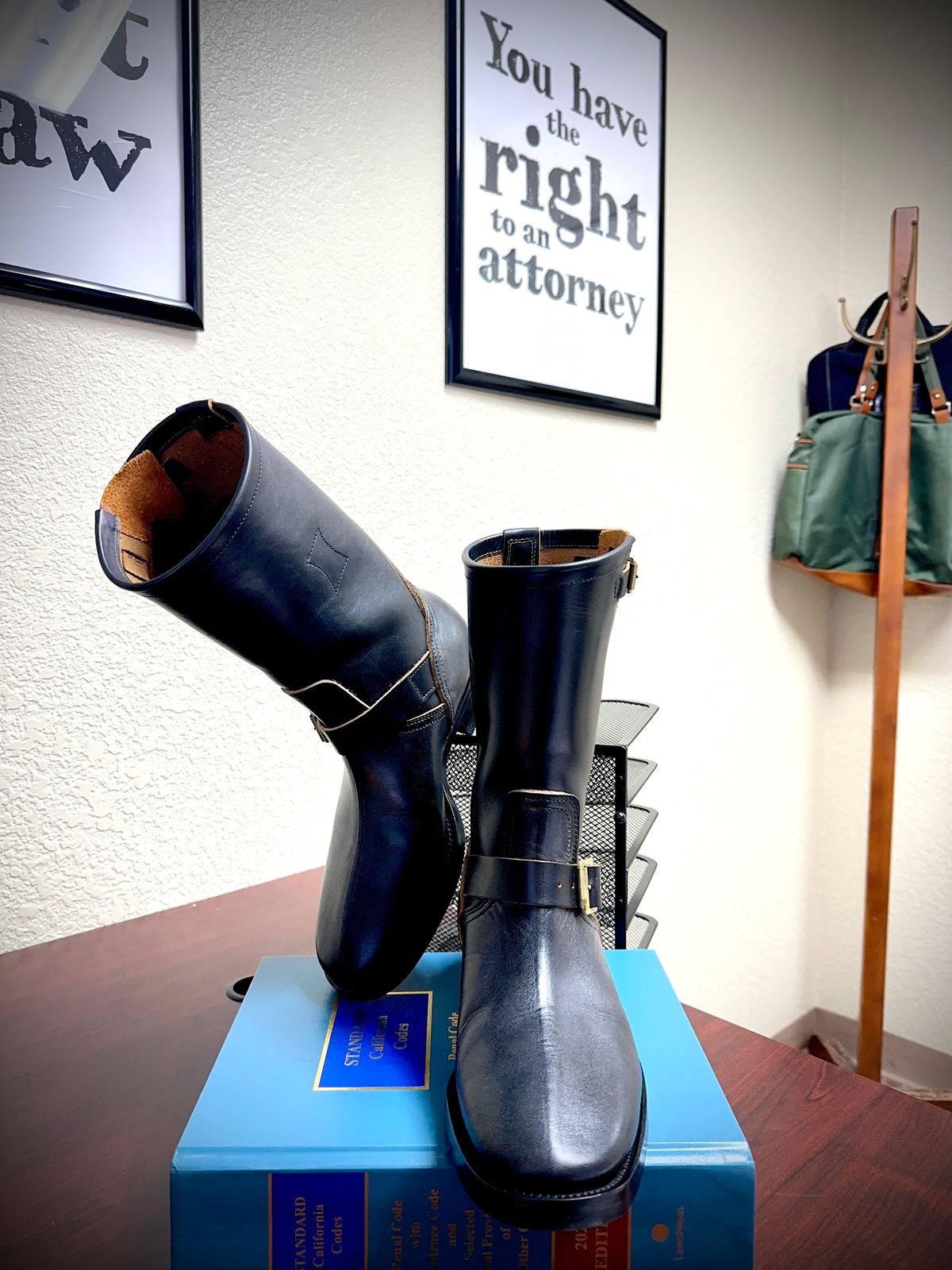 Photo by Suited_n_Booted on June 11, 2026 of the Clinch Engineer Boots 11-Inch Height in Degermann Black Gustave Cowhide.