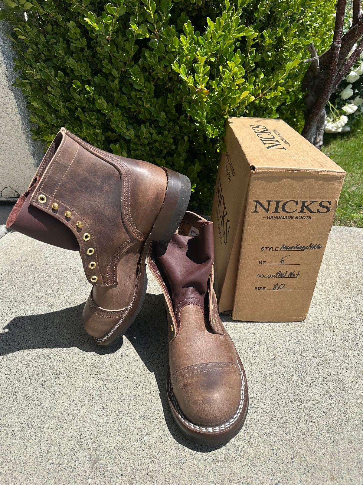 Photo by Suited_n_Booted on April 13, 2026 of the Nick’s handmade Boots Americana in Horween Predator Natural.