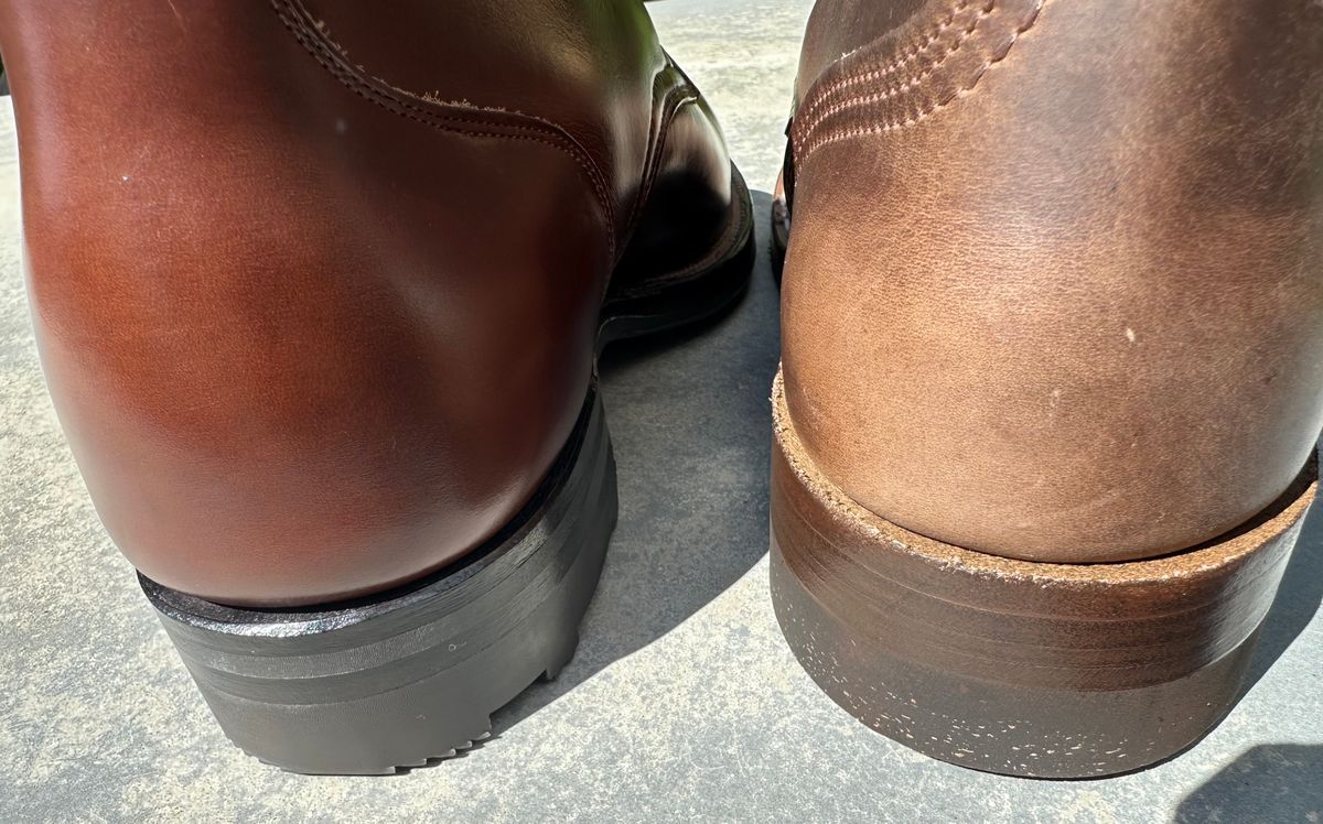 Photo by Suited_n_Booted on April 13, 2026 of the Nick’s handmade Boots Americana in Horween Predator Natural.