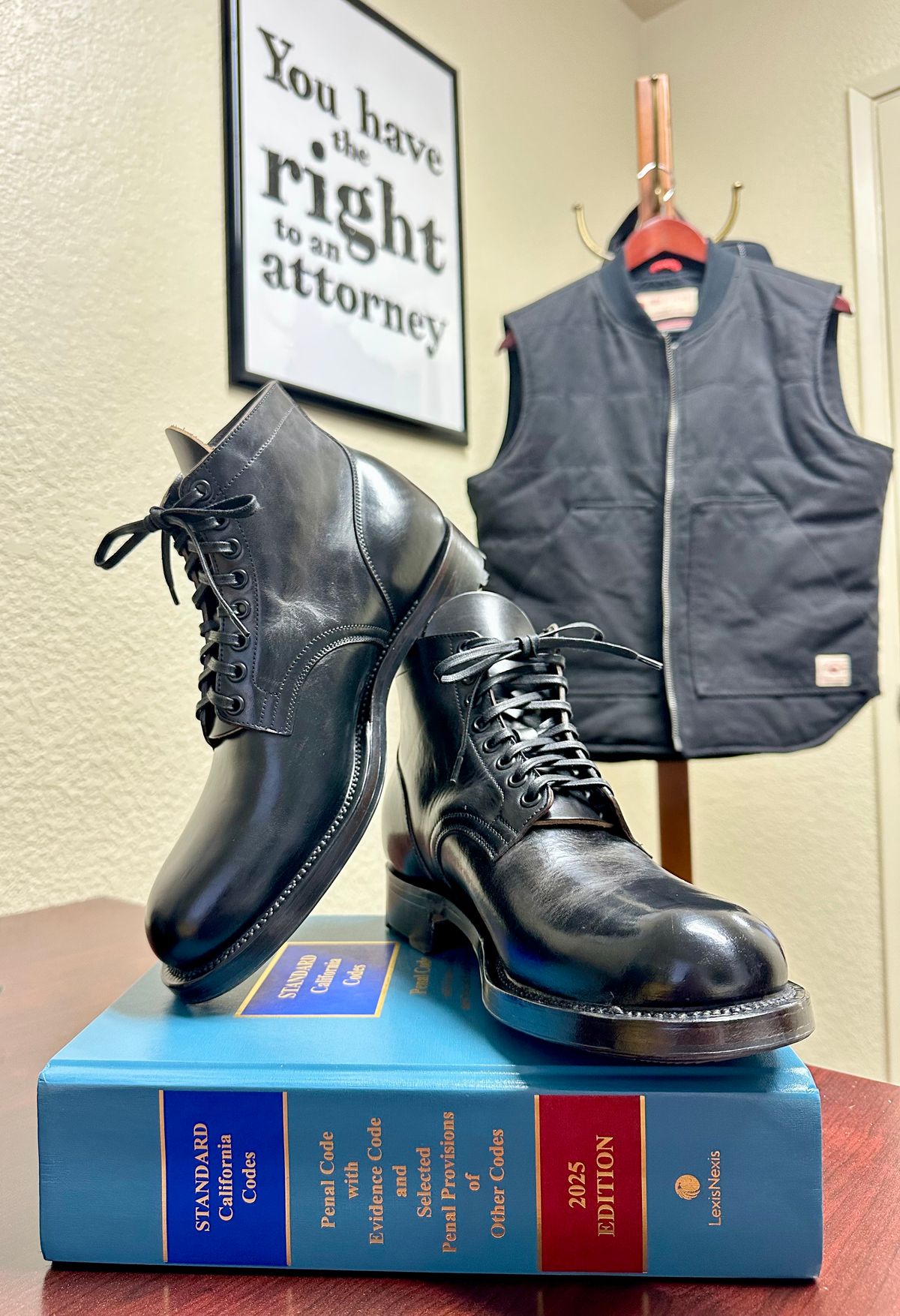Photo by Suited_n_Booted on April 30, 2026 of the Viberg Service Boot in Maryam Nero Tea Core Lucida Horsebutt.