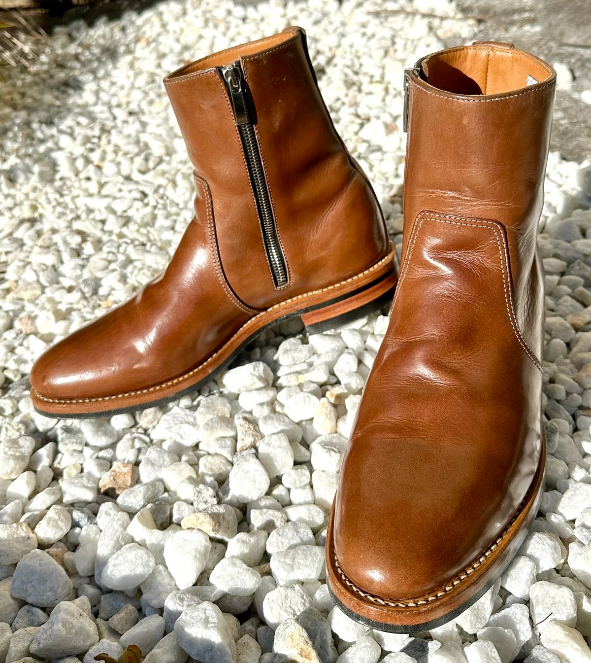 Photo by Suited_n_Booted on May 24, 2026 of the Viberg x Division Road Side Zip in Calf Nubuck Fango.