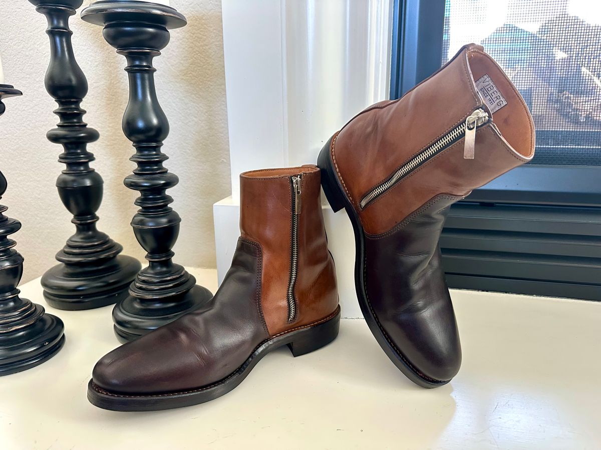 Photo by Suited_n_Booted on May 31, 2026 of the Viberg x Division Road Side Zip in Calf Nubuck Fango.