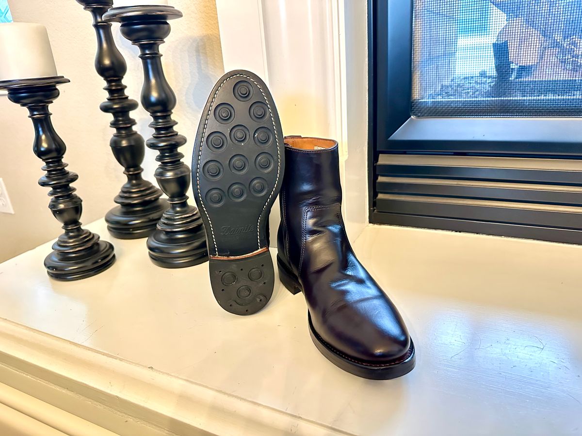 Photo by Suited_n_Booted on June 3, 2026 of the Viberg x Division Road Side Zip in Calf Nubuck Fango.