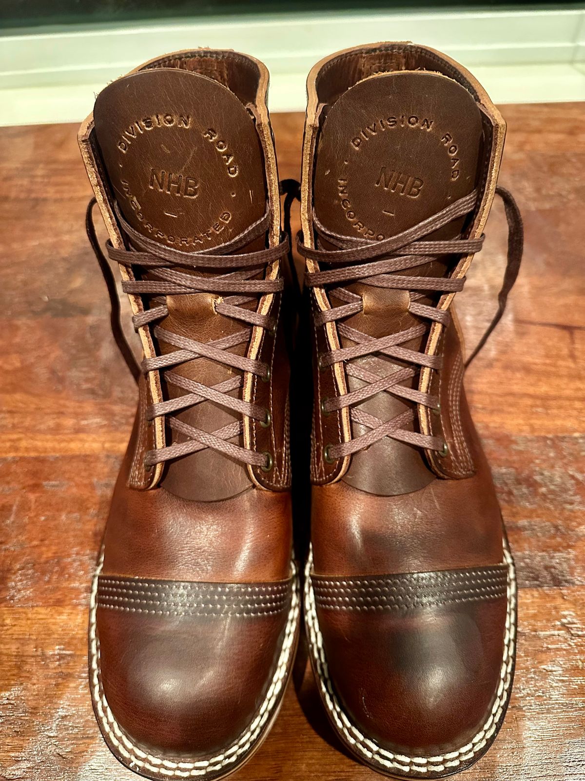 Photo by Suited_n_Booted on April 14, 2026 of the Nick’s Handmade Boots Division Road X Nick’s: Everyday Man Boot in Italian Brown Cypress.