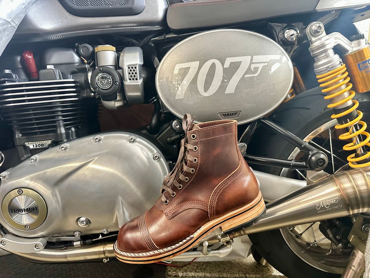 Photo by Suited_n_Booted on April 15, 2026 of the Nick’s Handmade Boots Division Road X Nick’s: Everyday Man Boot in Italian Brown Cypress.