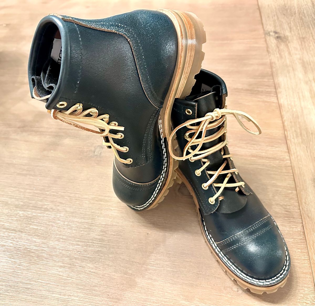 Photo by Suited_n_Booted on May 27, 2026 of the Nick’s MTO in Horween Pacific Waxed Flesh.