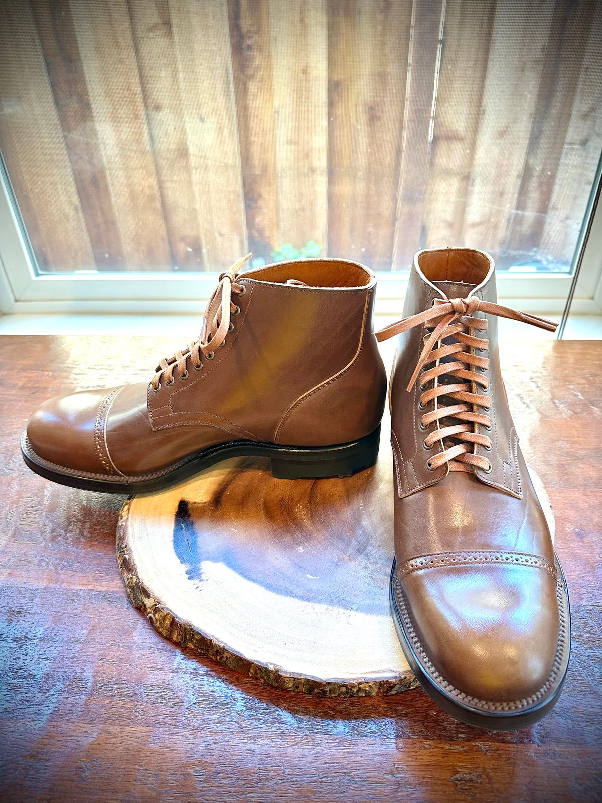 Photo by Suited_n_Booted on July 3, 2026 of the Viberg Service Boot BCT in Maryam Muschio Horsebutt.