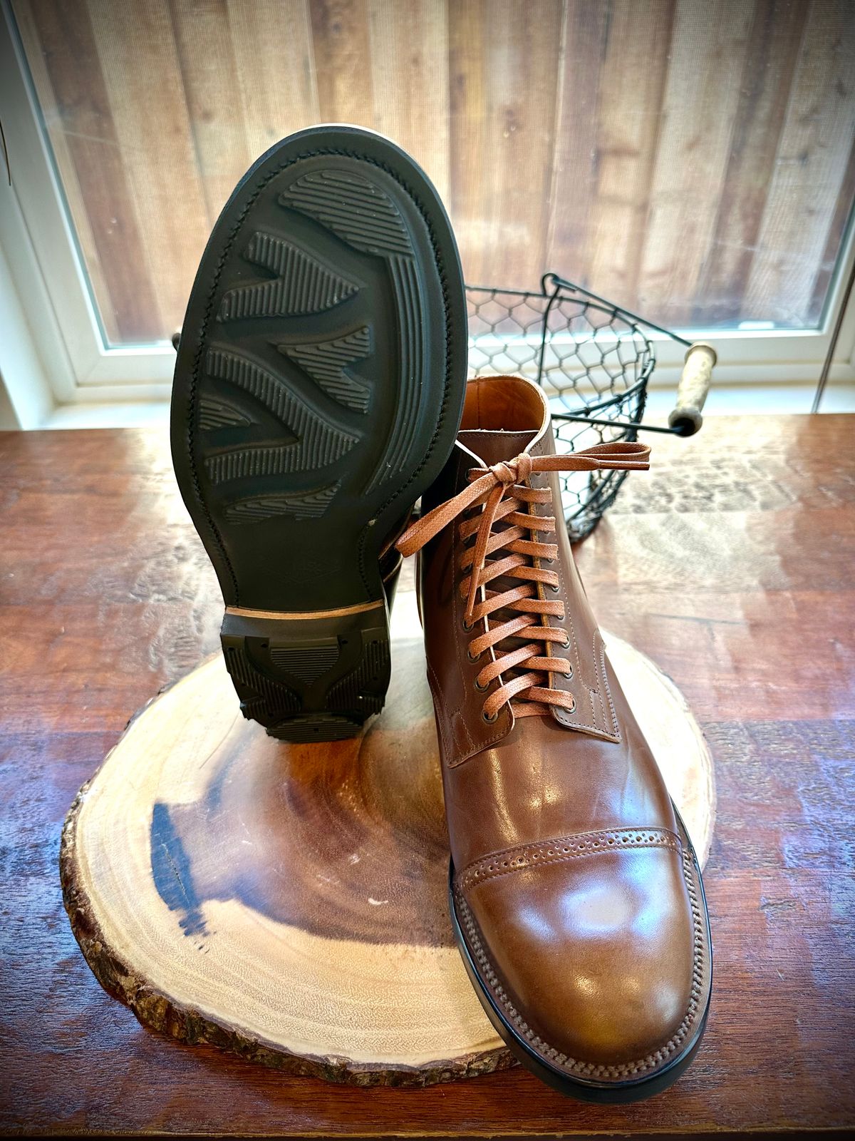 Photo by Suited_n_Booted on July 3, 2026 of the Viberg Service Boot BCT in Maryam Muschio Horsebutt.