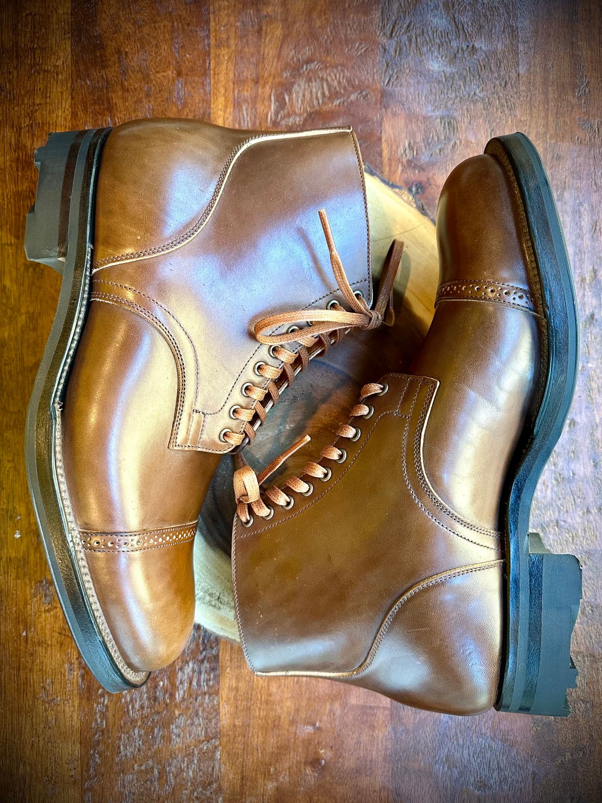 Photo by Suited_n_Booted on July 3, 2026 of the Viberg Service Boot BCT in Maryam Muschio Horsebutt.