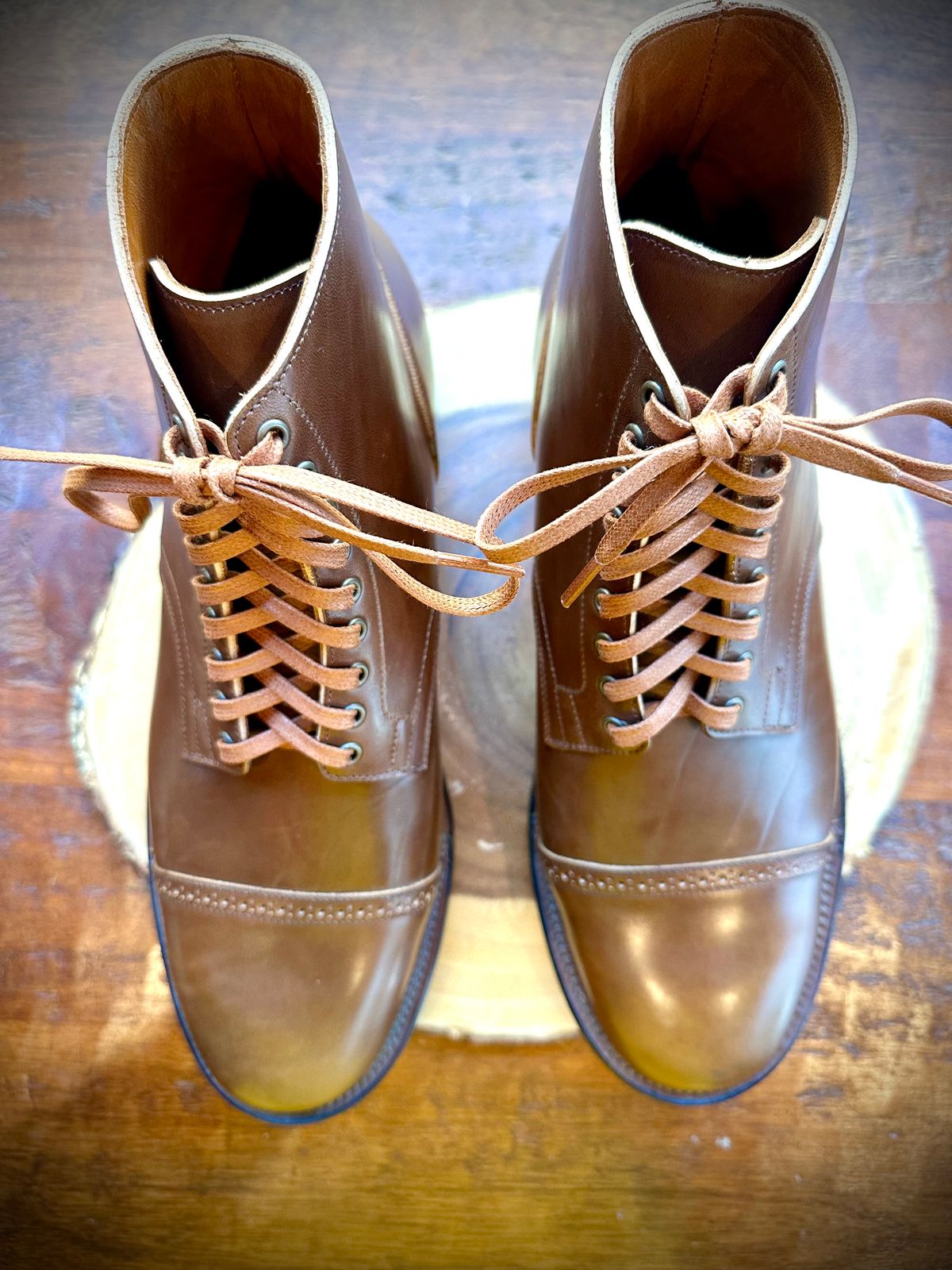 Photo by Suited_n_Booted on July 3, 2026 of the Viberg Service Boot BCT in Maryam Muschio Horsebutt.