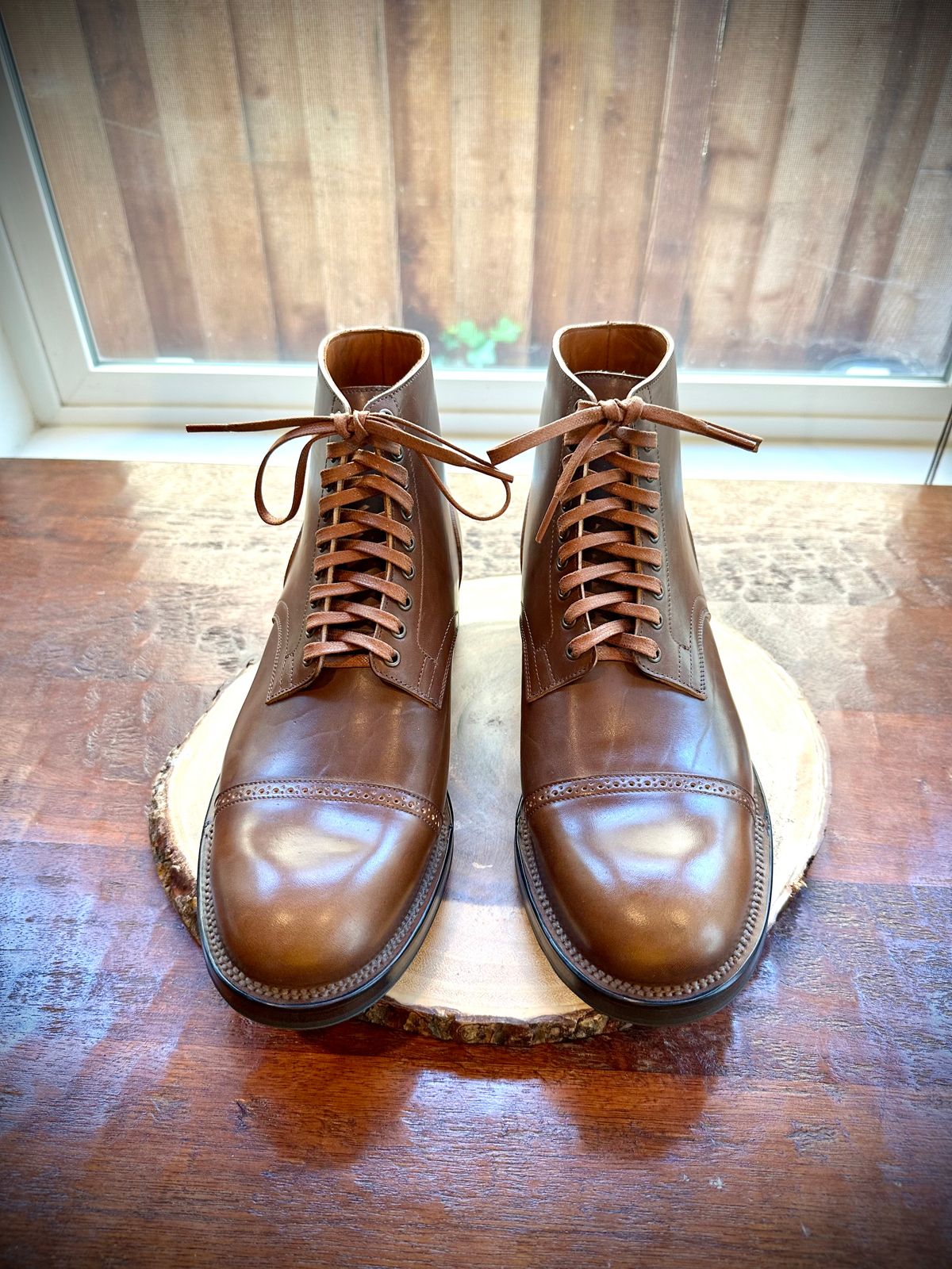 Photo by Suited_n_Booted on July 3, 2026 of the Viberg Service Boot BCT in Maryam Muschio Horsebutt.