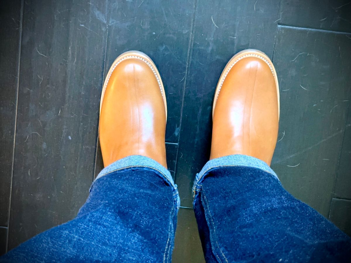 Photo by Suited_n_Booted on June 23, 2026 of the Role Club Engineer Boots in Natural Italian Horsebutt.