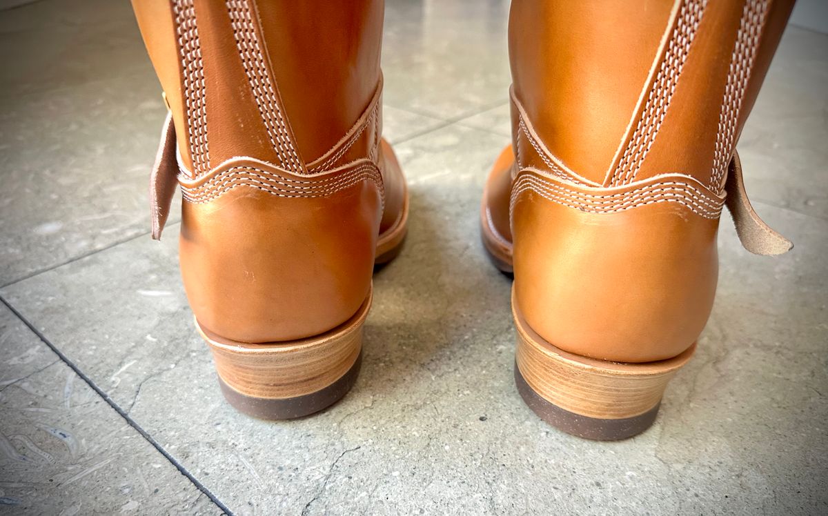 Photo by Suited_n_Booted on June 23, 2026 of the Role Club Engineer Boots in Natural Italian Horsebutt.