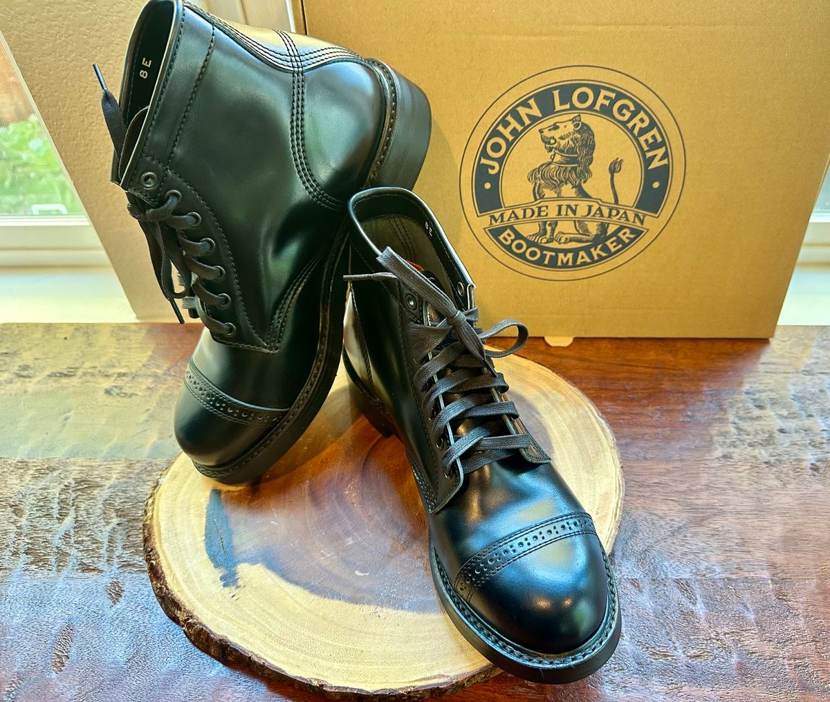 Photo by Suited_n_Booted on April 30, 2026 of the John Lofgren Combat Boots in Shinki Hikaku Black Shell Cordovan.