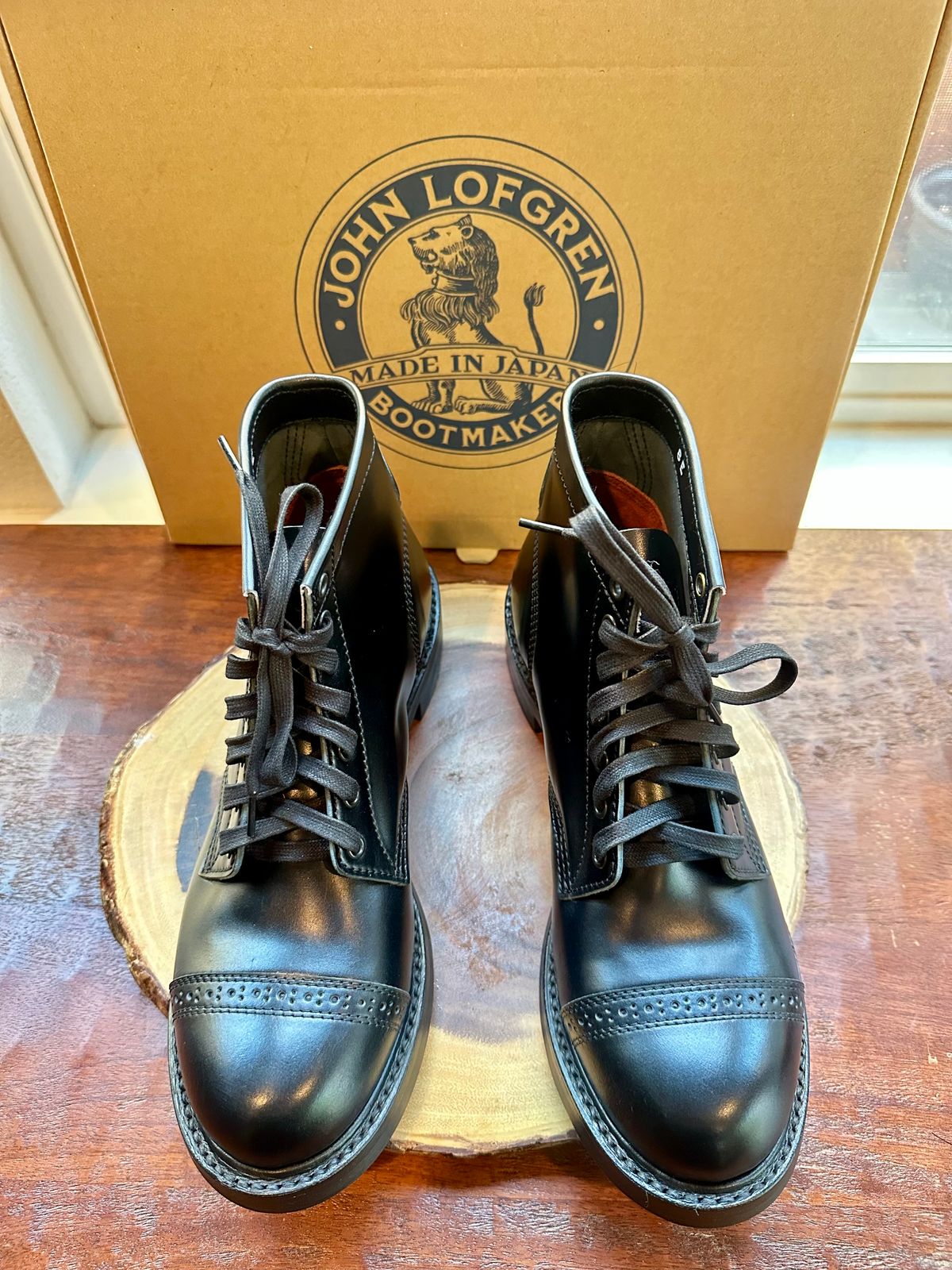 Photo by Suited_n_Booted on April 30, 2026 of the John Lofgren Combat Boots in Shinki Hikaku Black Shell Cordovan.