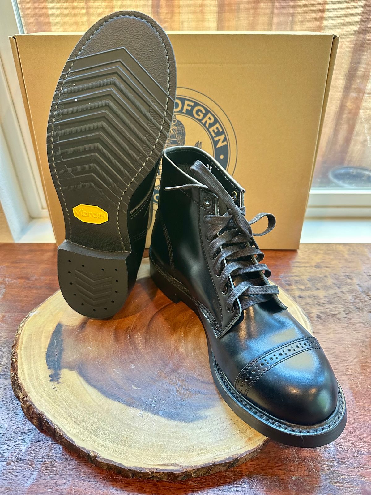 Photo by Suited_n_Booted on April 30, 2026 of the John Lofgren Combat Boots in Shinki Hikaku Black Shell Cordovan.
