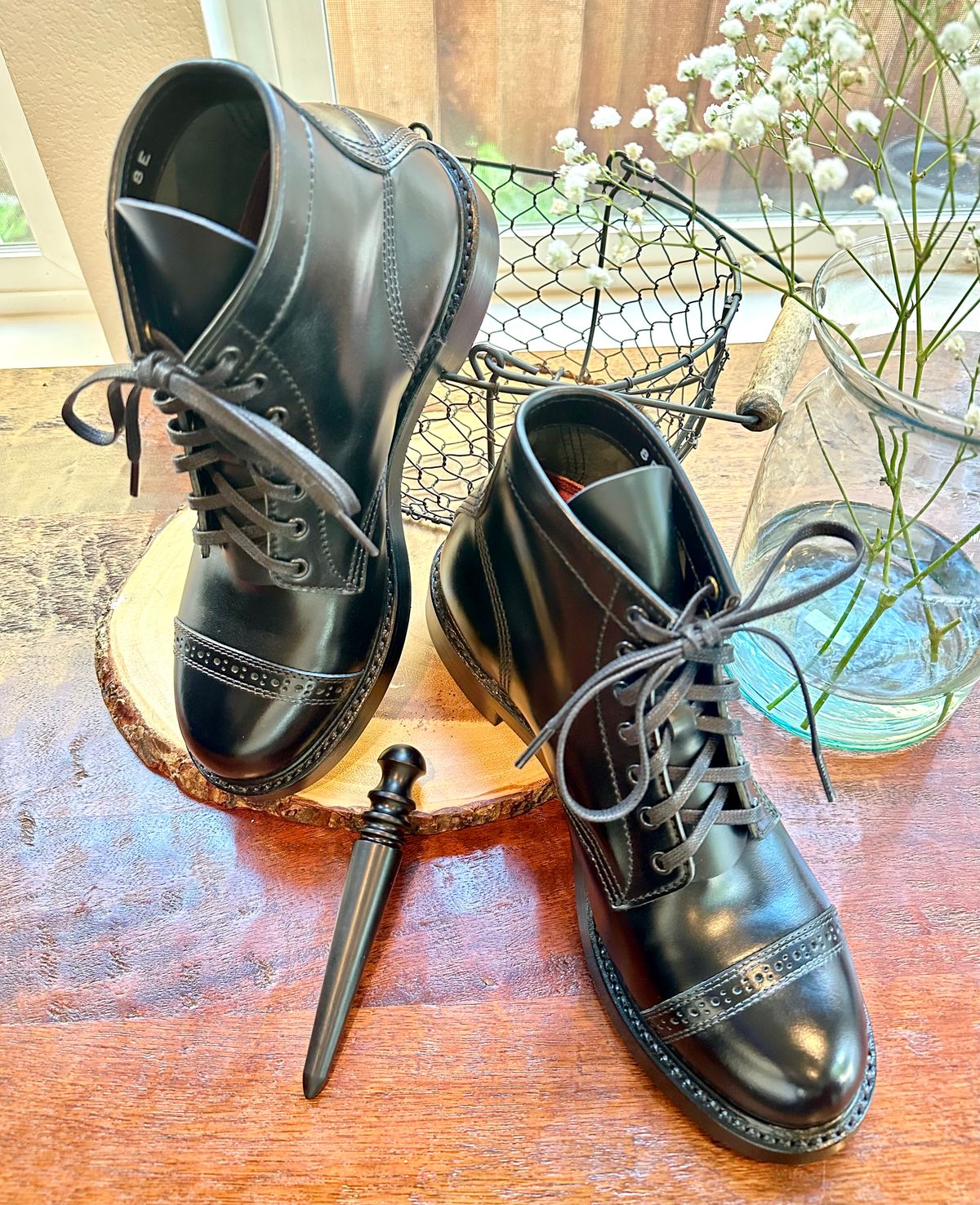 Photo by Suited_n_Booted on May 8, 2026 of the John Lofgren Combat Boots in Shinki Hikaku Black Shell Cordovan.