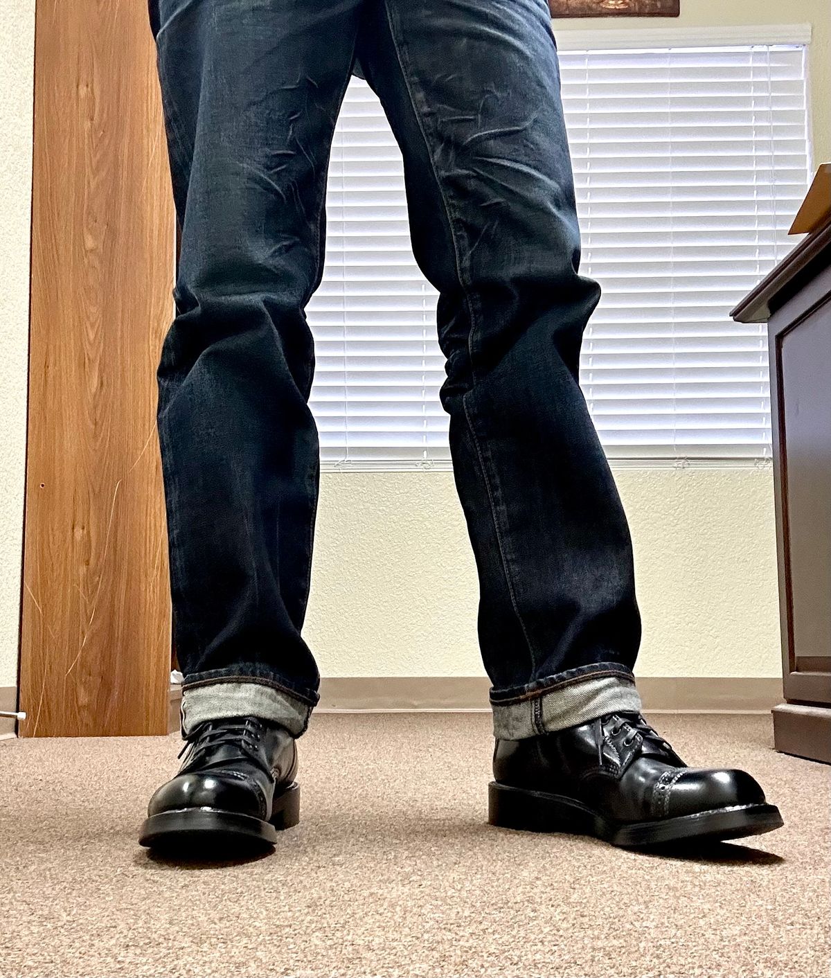 Photo by Suited_n_Booted on June 29, 2026 of the John Lofgren Combat Boots in Shinki Hikaku Black Shell Cordovan.