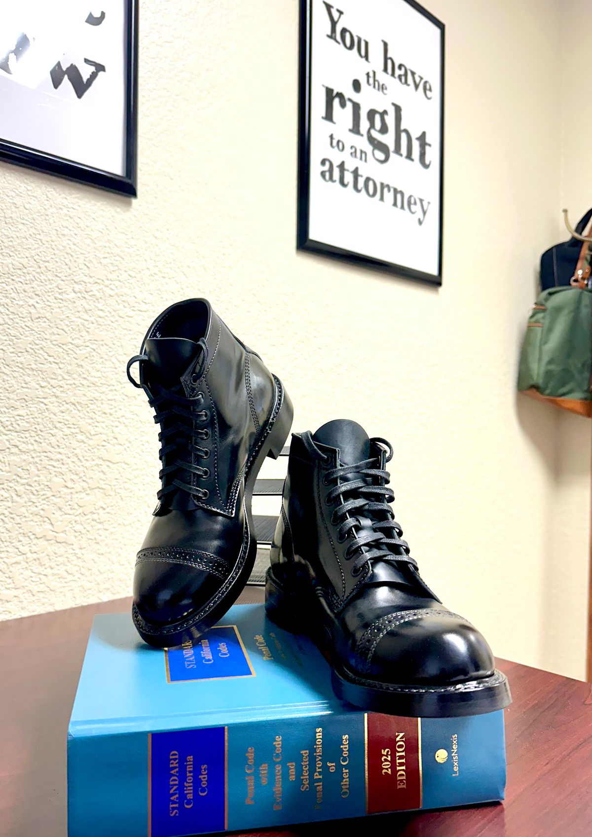 Photo by Suited_n_Booted on June 29, 2026 of the John Lofgren Combat Boots in Shinki Hikaku Black Shell Cordovan.