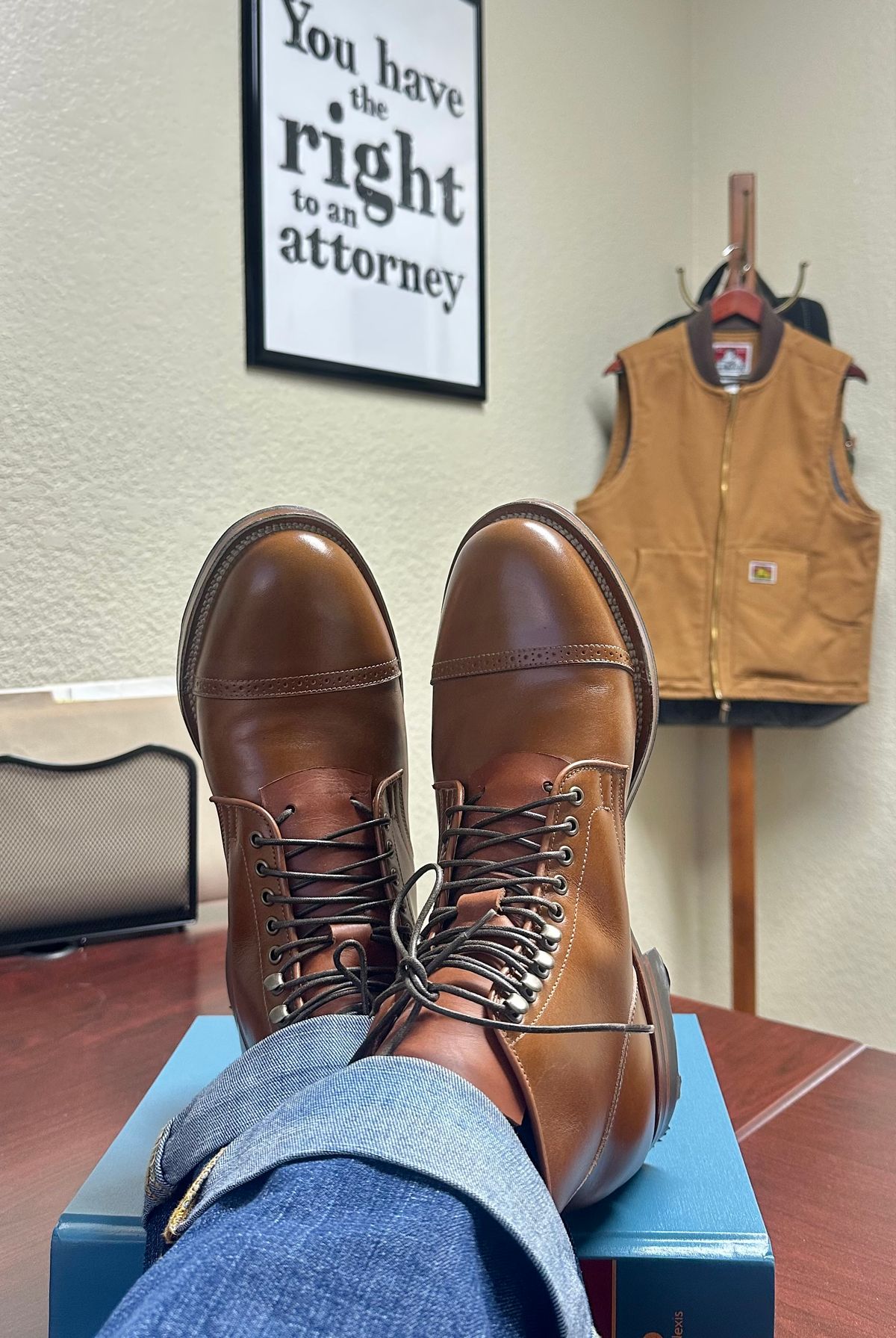 Photo by Suited_n_Booted on March 12, 2026 of the Viberg Service Boot BCT in ANNONAY VOCALAU TAN FRENCH CALF.